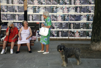 older women and dog