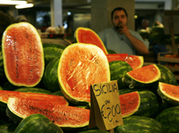 watermelons at the vegetable market - ventemiglia