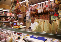 cheese and meat at the market - ventemiglia